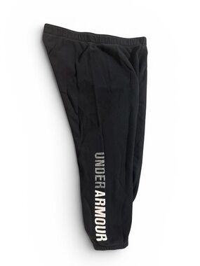 Under Armour Black Cropped Joggers with White Waistband Logo
